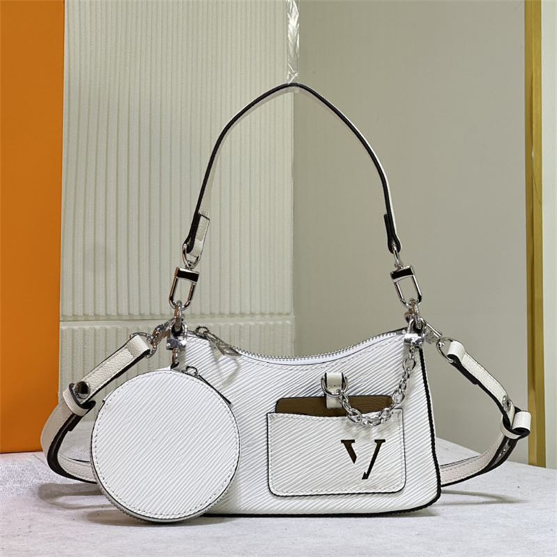 Fashion Bag Marelle Designer Handbag Epi Leather Shoulder Bag For Woman Zipper Lady M20998 Crossbody Bags Purse Hobo Luxury Handle Bag, Red