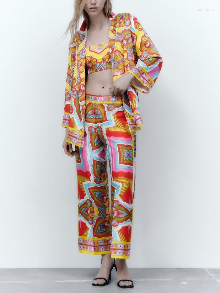 Women' Two Piece Pants Vintage Colorful Print Women Sets Spring Ladies Loose Kimono Style Coat With High Waist Wide Leg Female 2023, Pants-8019
Women' Two Piece Pants Vintage Colorful Print Women Sets Spring Ladies Loose Kimono Style Coat With High Waist Wide Leg Female 2023, Pants-8019