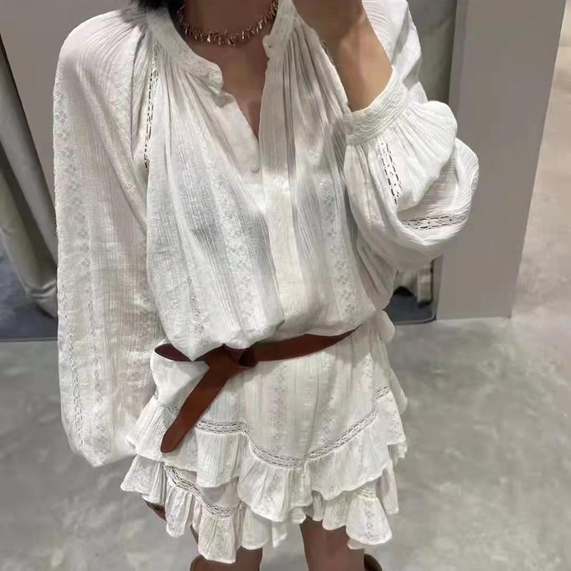 Dress Ladies Lace Embroidered Hollow Out Patchwork Blouse Top Women Hollow Out Lace Patchwork Mini Bottom Female 2pc Set, Only white bottom
Dress Ladies Lace Embroidered Hollow Out Patchwork Blouse Top Women Hollow Out Lace Patchwork Mini Bottom Female 2pc Set, Only white bottom