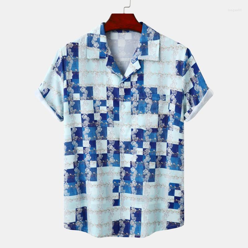 Men's Casual Shirts Men's Ice Silk Summer Short Sleeve Shirt Geometric Plaids Pattern Hawaiian Beach Male Blouse For Men, A84
Men's Casual Shirts Men's Ice Silk Summer Short Sleeve Shirt Geometric Plaids Pattern Hawaiian Beach Male Blouse For Men, A84