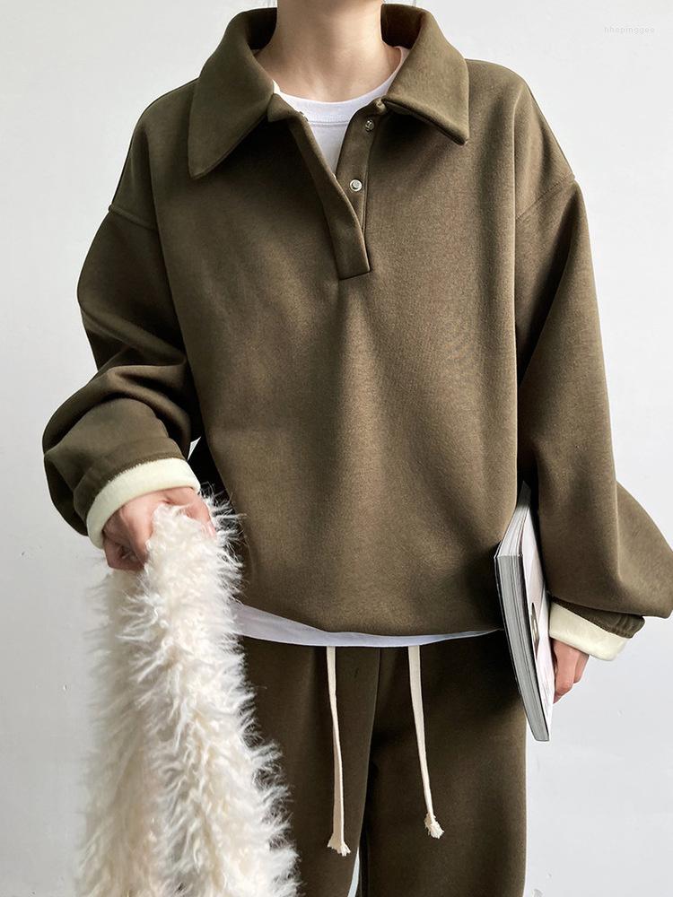 Women's Two Piece Pants Long Sleeve Thickened Velvet Lapel Sweatshirt Solid Trousers Two-piece Korean Fashion Women's Casual Suit 2023, Navy
Women's Two Piece Pants Long Sleeve Thickened Velvet Lapel Sweatshirt Solid Trousers Two-piece Korean Fashion Women's Casual Suit 2023, Navy