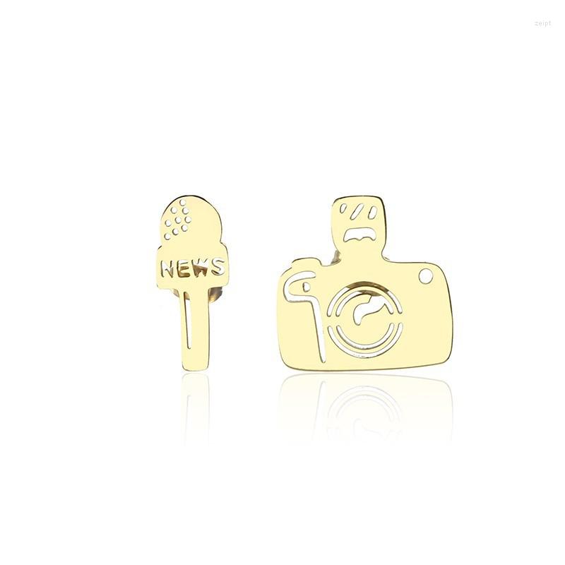 Stud Earrings Novelty Stainless Steel Microphone S Correspondent Give Gifts To Column Journalists
Stud Earrings Novelty Stainless Steel Microphone S Correspondent Give Gifts To Column Journalists