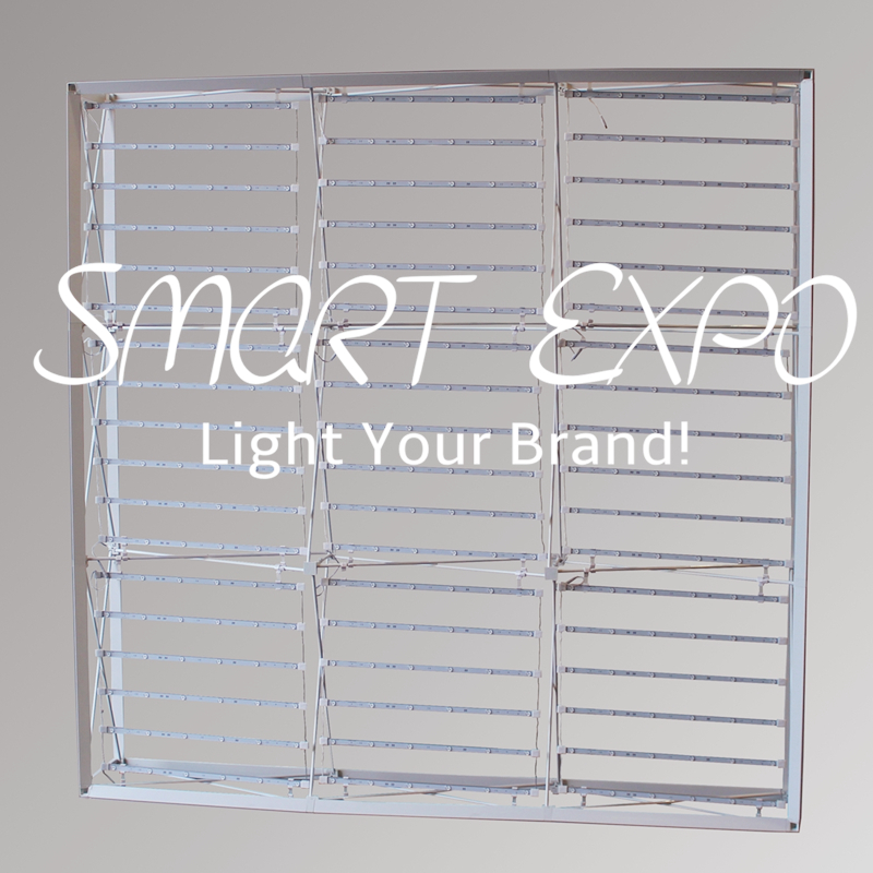 8ft Backlit SEG Pop Up Advertising Display 224x224CM with LED Ladder Light Set Custom Banner Print