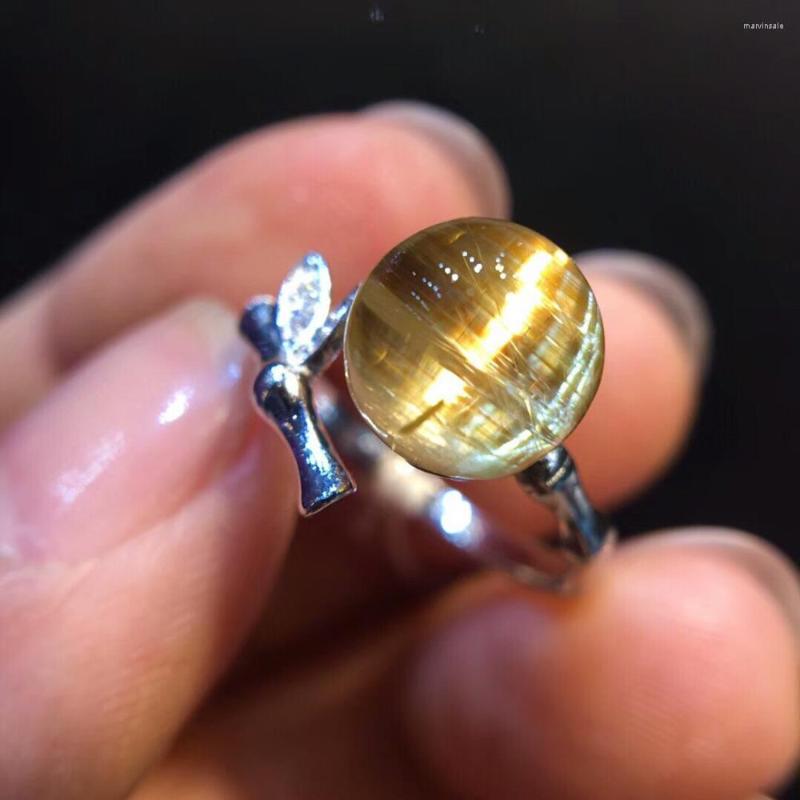 Cluster Rings Top Quality Natural Gold Rutilated Quartz Crystal Woman Man Ring 9mm Adjustable Size Silver Big Bead
Cluster Rings Top Quality Natural Gold Rutilated Quartz Crystal Woman Man Ring 9mm Adjustable Size Silver Big Bead