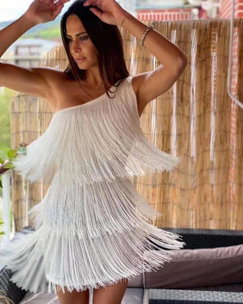 Casual Dresses Women Sexy Tassel Mini Dress Bodycon One Shoulder Sleeveless Backless Club Elegant High Waist Party Evening, Blue
Casual Dresses Women Sexy Tassel Mini Dress Bodycon One Shoulder Sleeveless Backless Club Elegant High Waist Party Evening, Blue