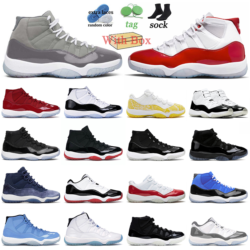 

Jumpman 11 Men Baskebtall Shoes 11s OG Sneakers Cool Grey Cherry High Concord Tour Yellow Snakeskin DMP Bred Space Jam Gamma Blue Cement Grey Women Trainers Size 36-47, A42 black blue 40-47