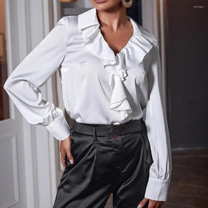 Women' Blouses M Solid Color Women' Shirt Tops 2023 Spring Ruffle Elegant Temperament Real Silk Satin, White
Women' Blouses M Solid Color Women' Shirt Tops 2023 Spring Ruffle Elegant Temperament Real Silk Satin, White