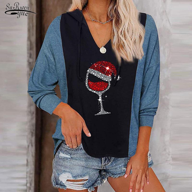 Women' Sweaters Autumn Christmas Printed Hooded Sweatshirt Women Streetwear Plaid Oversized Hoodie 5XL Halloween V-neck Hoodies Tops 18278, Lattice blue
Women' Sweaters Autumn Christmas Printed Hooded Sweatshirt Women Streetwear Plaid Oversized Hoodie 5XL Halloween V-neck Hoodies Tops 18278, Lattice blue