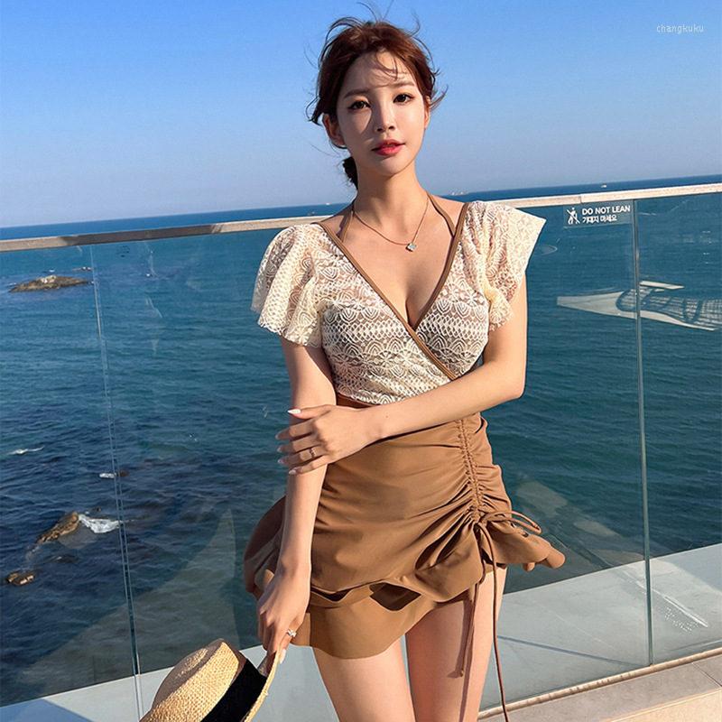 Women's Swimwear 2023 Swimsuit Woman Korean One Piece Bathing Suit Half Sleeve Halter Fashion Bikini Set Student Beach Outfits For Women, Khaki
Women's Swimwear 2023 Swimsuit Woman Korean One Piece Bathing Suit Half Sleeve Halter Fashion Bikini Set Student Beach Outfits For Women, Khaki