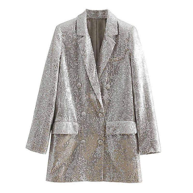 Pants Sequin Suit Women 2022 Personality Street Style Fashion BlingBling Temperament Doublebreasted Asymmetric Midlength Suit, As show
Pants Sequin Suit Women 2022 Personality Street Style Fashion BlingBling Temperament Doublebreasted Asymmetric Midlength Suit, As show