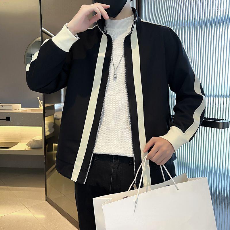 Men's Jackets Mens Stand Collar Jacket Spring And Autumn Casual Fashion Man Long Sleeve Windbreakers Coats Outerwear 2023 Z03