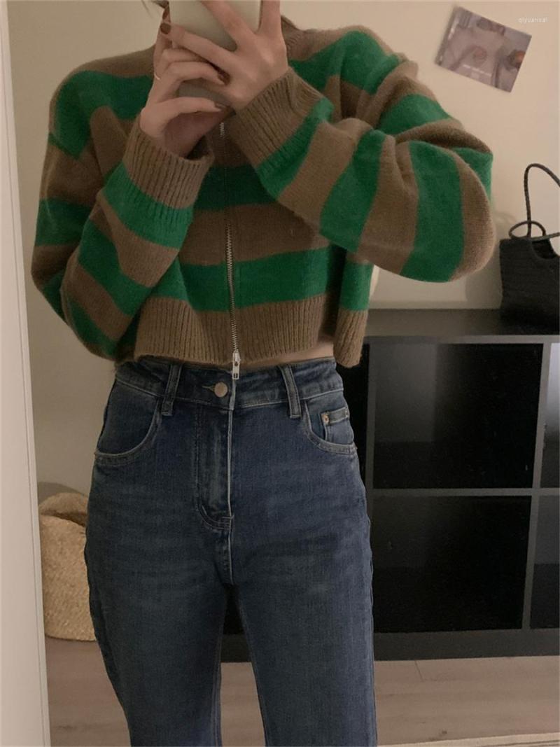 Women's Knits 2023 Zipper Sweaters Gentle Sweet Women Stripes All Match Streetwear Knitted Clothes Autumn OL Slim Casual Coats Tops, Green
Women's Knits 2023 Zipper Sweaters Gentle Sweet Women Stripes All Match Streetwear Knitted Clothes Autumn OL Slim Casual Coats Tops, Green