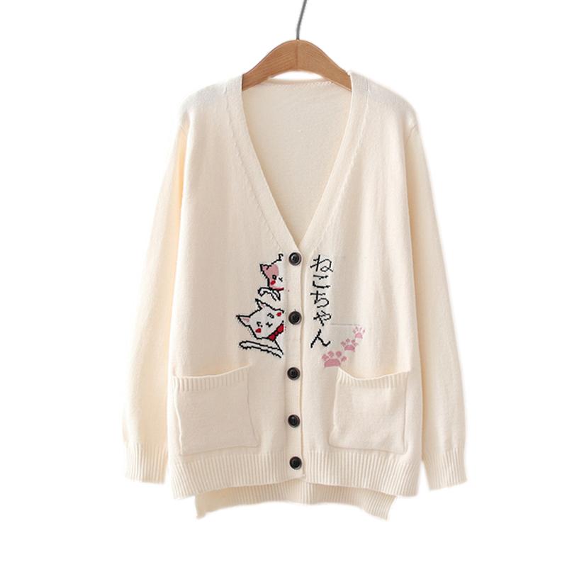 Sweaters JAPANESE KAWAII CARDIGAN GIRLS BUTTONDOWN VINTAGE CUTE CAT KNITTED SWEATERS WOMEN WINTER KOREAN FASHION V NECK KNITWEAR COAT, Beige
Sweaters JAPANESE KAWAII CARDIGAN GIRLS BUTTONDOWN VINTAGE CUTE CAT KNITTED SWEATERS WOMEN WINTER KOREAN FASHION V NECK KNITWEAR COAT, Beige