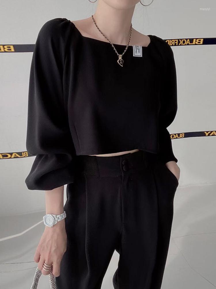 Women's Two Piece Pants Syeazeam Women's Suits Long Sleeves Square Collar Solid 2 Way Blouse Wide Leg Pieces Sets Korean Fashion Female, Black tops
Women's Two Piece Pants Syeazeam Women's Suits Long Sleeves Square Collar Solid 2 Way Blouse Wide Leg Pieces Sets Korean Fashion Female, Black tops