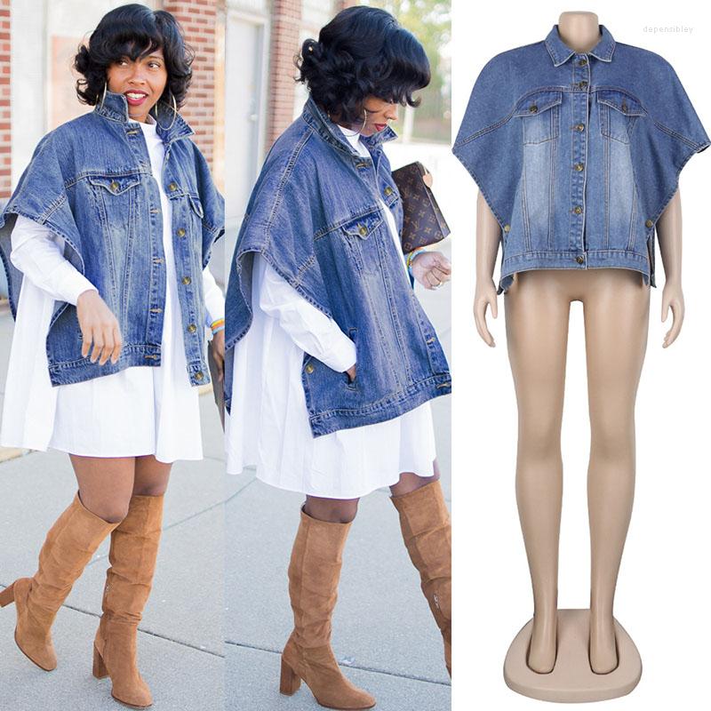 Women' Vests Summer Denim Jacket Women Blue Batwing Sleeve Button Pockets Loose Jeans Short Coat Fashion Street Jackets Coats Ladies
Women' Vests Summer Denim Jacket Women Blue Batwing Sleeve Button Pockets Loose Jeans Short Coat Fashion Street Jackets Coats Ladies