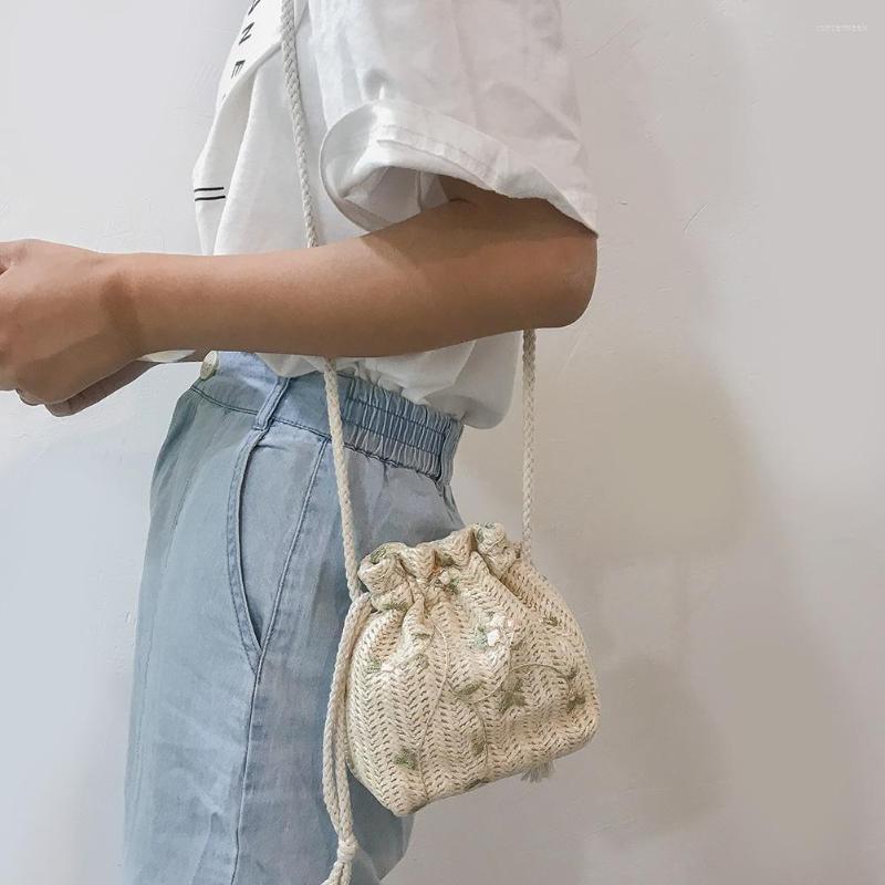 Evening Bags Lace Flower Decor Shoulder Handbags Women Straw Small Drawstring Crossbody, White
Evening Bags Lace Flower Decor Shoulder Handbags Women Straw Small Drawstring Crossbody, White