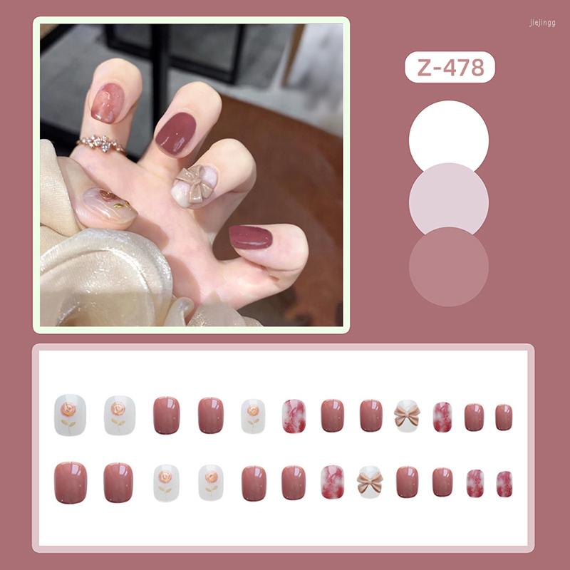 False Nails 24PCS Midi Press On Sweet Style Gold Rose Print Fake Removable Artificial Salon DIY Art Tip, Jelly glue model
False Nails 24PCS Midi Press On Sweet Style Gold Rose Print Fake Removable Artificial Salon DIY Art Tip, Jelly glue model