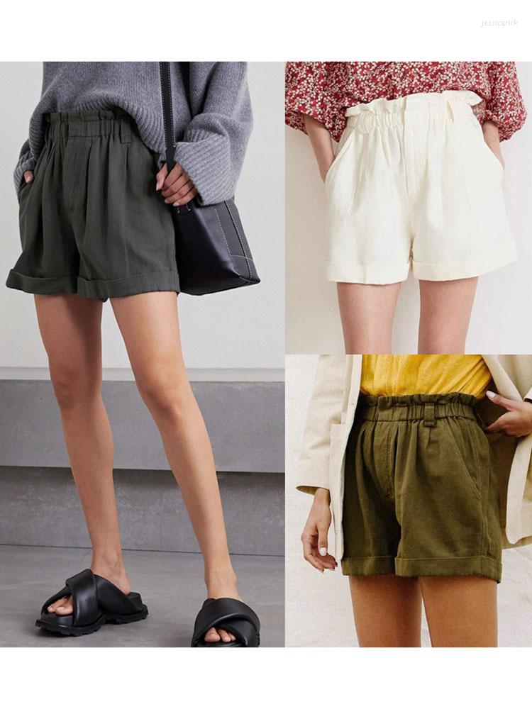 Women's Shorts EOS Linen Ruffle Elastic Waist Women Casual Summer Vacation White High Quality 2023, Creamy-white
Women's Shorts EOS Linen Ruffle Elastic Waist Women Casual Summer Vacation White High Quality 2023, Creamy-white