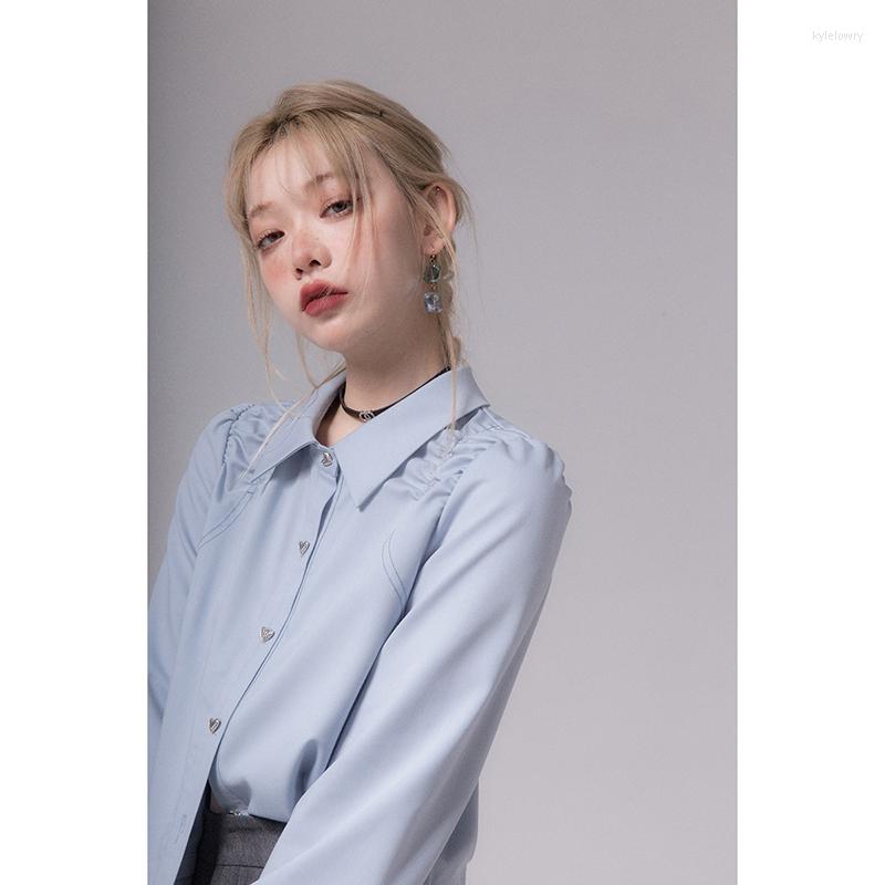 Women's Blouses Elegant Women Shirts Korean Fashion Casual Office Ladies Blouse Single-Breasted Long Sleeve Tops 2023 Spring Summer, Blue
Women's Blouses Elegant Women Shirts Korean Fashion Casual Office Ladies Blouse Single-Breasted Long Sleeve Tops 2023 Spring Summer, Blue
