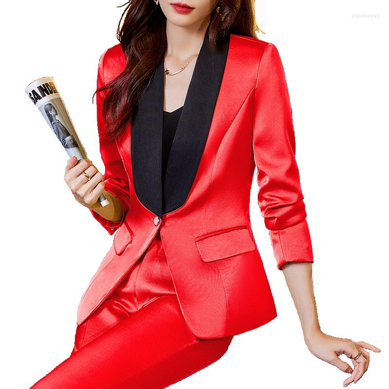 Women' Two Piece Pants Red Suits 2023 Women Spring High End Professional Temperament Fashion Long Sleeve Blazer And Office Ladies Work Wear, Purple
Women' Two Piece Pants Red Suits 2023 Women Spring High End Professional Temperament Fashion Long Sleeve Blazer And Office Ladies Work Wear, Purple