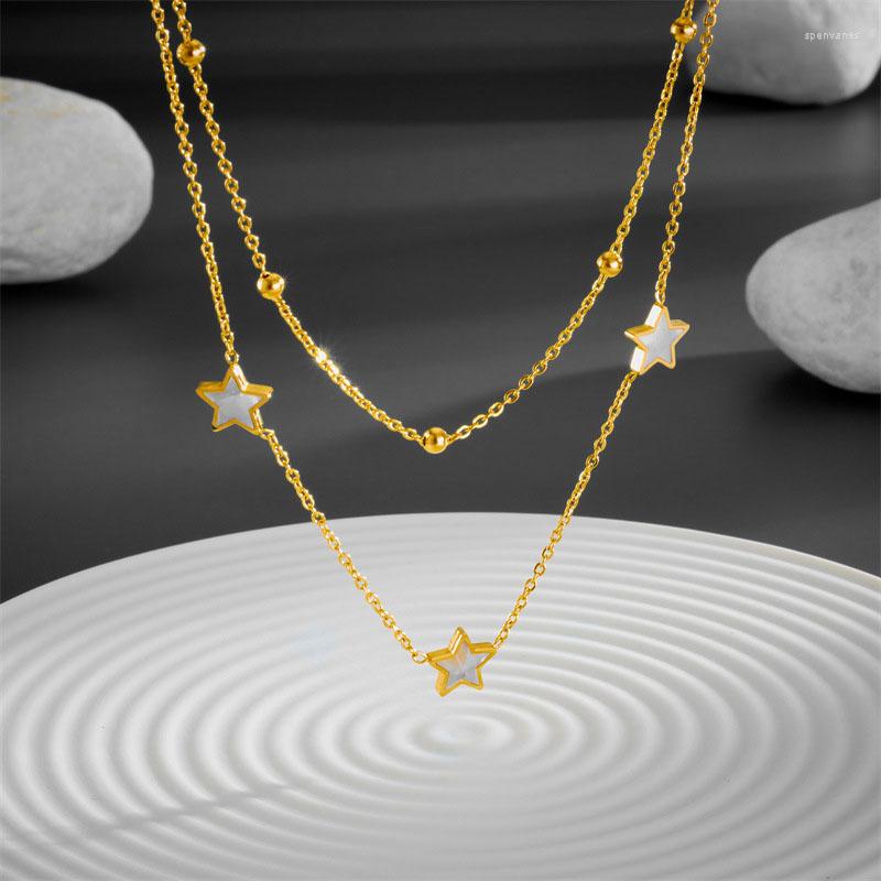 Chains In Layered Shell Star Stainless Steel Necklace For Woman Jewelry Link Chain Collar Birthday Wedding Gifts Bijoux
Chains In Layered Shell Star Stainless Steel Necklace For Woman Jewelry Link Chain Collar Birthday Wedding Gifts Bijoux