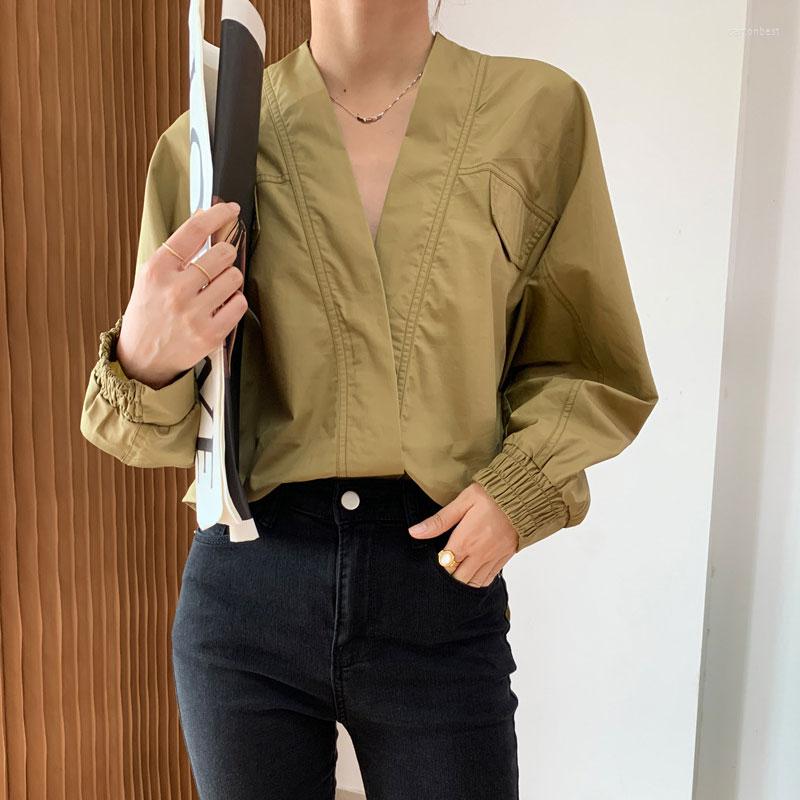 Women's Blouses 2023 Spring Autumn Korea Fashion Women Long Sleeve Loose V-neck Shirt Cotton Solid All-matched Casual Blouse Female Tops, Black
Women's Blouses 2023 Spring Autumn Korea Fashion Women Long Sleeve Loose V-neck Shirt Cotton Solid All-matched Casual Blouse Female Tops, Black