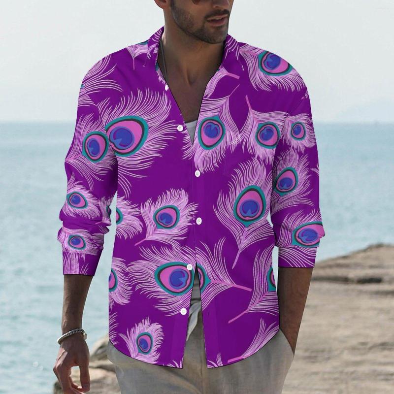 Men' Casual Shirts Orchid Peacock Feathers Men Animal Print Shirt Long Sleeve Fashion Y2K Blouses Spring Graphic Tops Plus Size, Style
Men' Casual Shirts Orchid Peacock Feathers Men Animal Print Shirt Long Sleeve Fashion Y2K Blouses Spring Graphic Tops Plus Size, Style