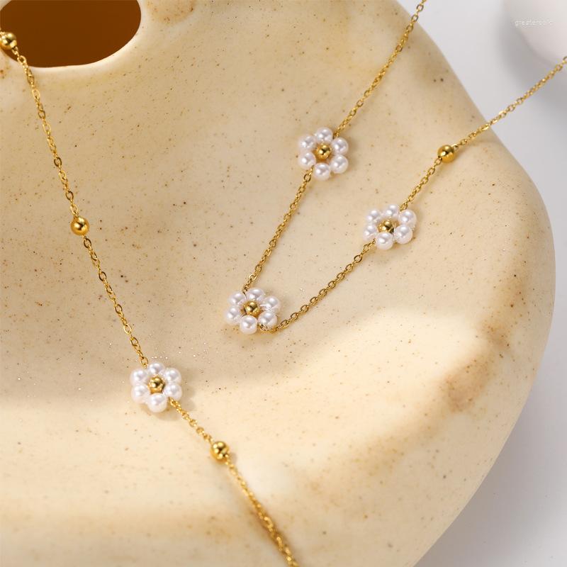 Choker Elegant Flower Simulated Pearls Beaded Chokers Necklace For Women Stainless Steel Chain Collar Accessories
Choker Elegant Flower Simulated Pearls Beaded Chokers Necklace For Women Stainless Steel Chain Collar Accessories