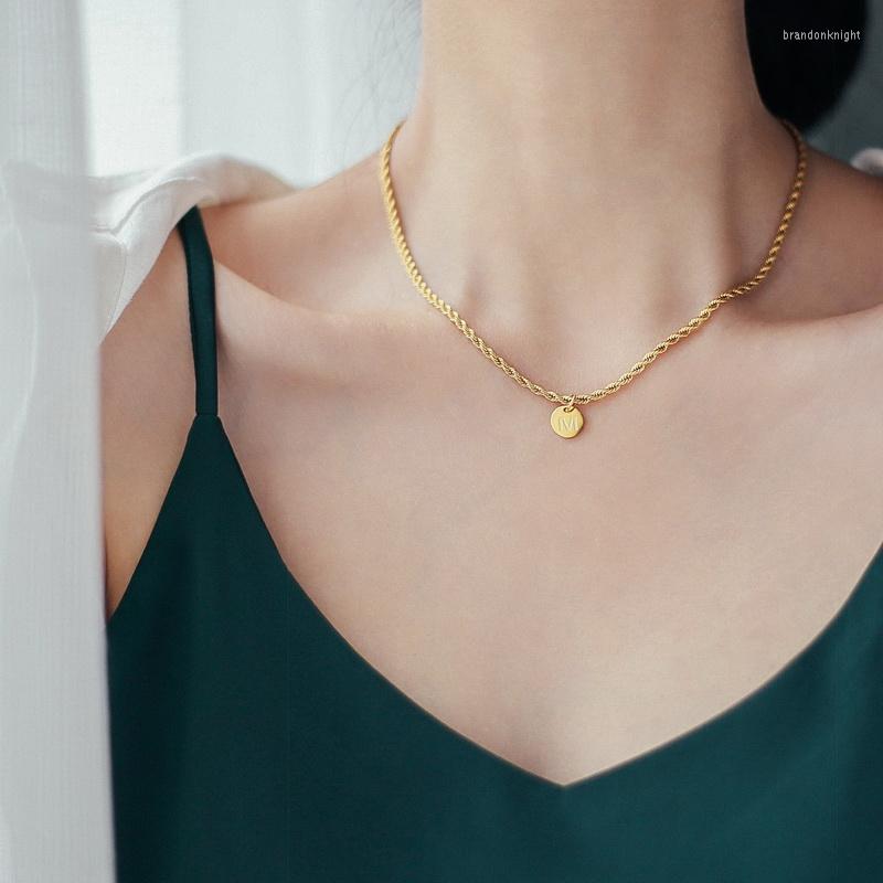 Pendant Necklaces YUN RUO 18 K Gold Plated M Lerrer Necklace Twist Woman Jewelry Fashion 316 L Titanium Steel Accessory Not Change Color
Pendant Necklaces YUN RUO 18 K Gold Plated M Lerrer Necklace Twist Woman Jewelry Fashion 316 L Titanium Steel Accessory Not Change Color
