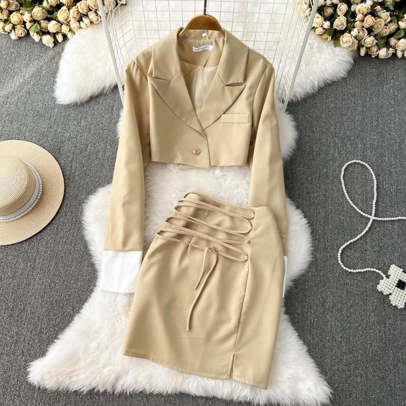 Work Dresses Spring Autumn Women' Suits And Skirts Sets Two Piece Y2k Streetwear Korean Style 2 Womens Mini Outfits, Khaki
Work Dresses Spring Autumn Women' Suits And Skirts Sets Two Piece Y2k Streetwear Korean Style 2 Womens Mini Outfits, Khaki