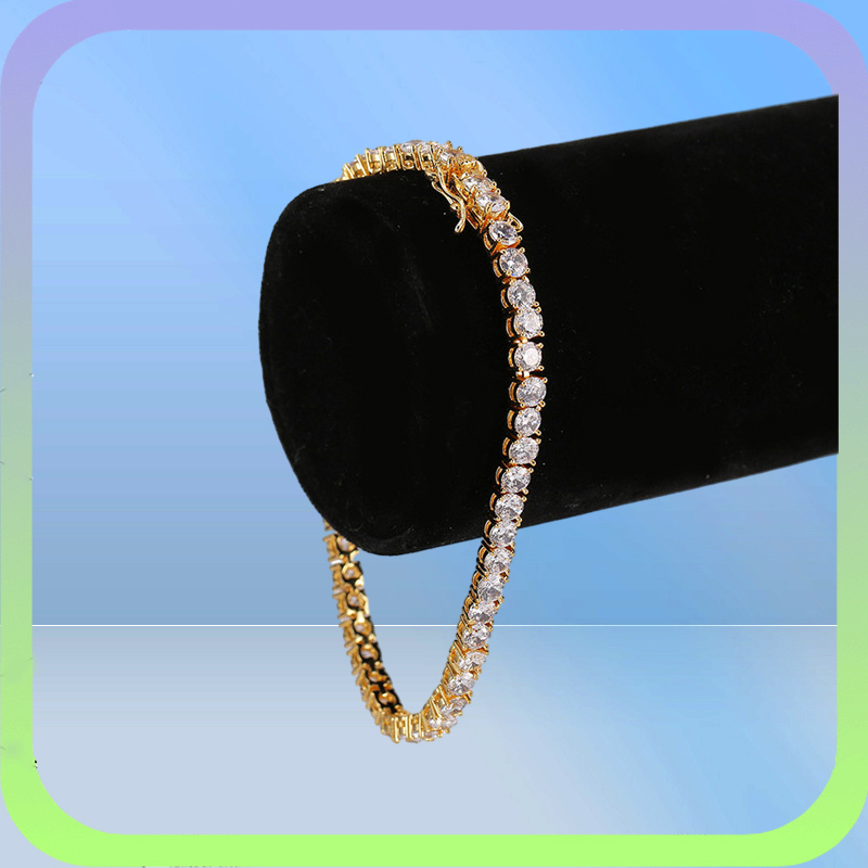 18K Gold Plated Cubic Zirconia Classic 3456mmTennis Bracelet Gold Bracelets for Women 7inch 8inch