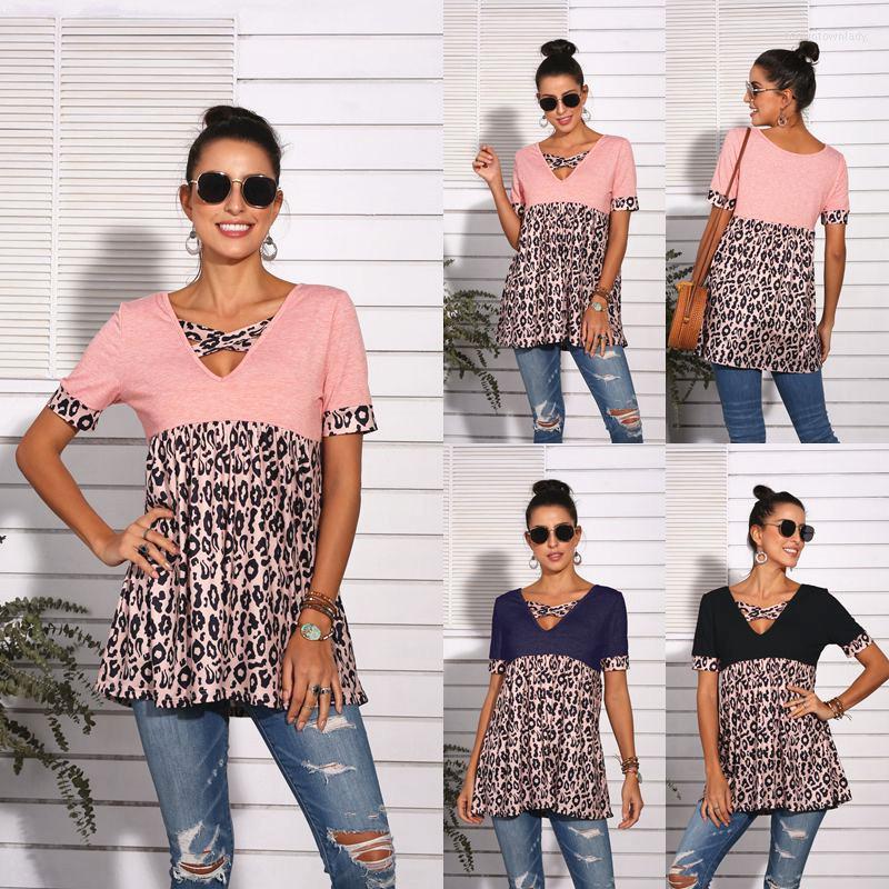 Women's T Shirts Spring And Summer Leopard Print Short-sleeved Women's T-shirt Women Casual V-neck Patchwork Top, Black
Women's T Shirts Spring And Summer Leopard Print Short-sleeved Women's T-shirt Women Casual V-neck Patchwork Top, Black