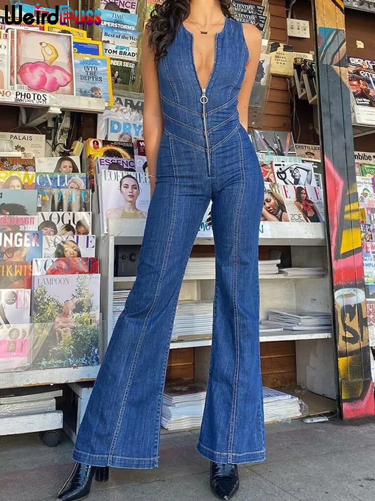 Women Jumpsuits Rompers Weird Puss Denim Elegant Jumpsuit Women Zipper Heart Backless High Waist Straight Leg Streetwear Trend Skinny Workout Overalls 230420, Blue
Women Jumpsuits Rompers Weird Puss Denim Elegant Jumpsuit Women Zipper Heart Backless High Waist Straight Leg Streetwear Trend Skinny Workout Overalls 230420, Blue