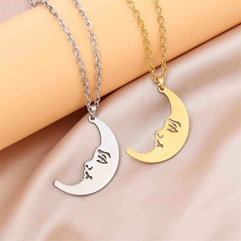 Chains 100pcs/Lot Stainless Steel Cross Chain Gold Plated Moon Face Couple Necklace Men And Women Pendant Jewelry Wholesale
Chains 100pcs/Lot Stainless Steel Cross Chain Gold Plated Moon Face Couple Necklace Men And Women Pendant Jewelry Wholesale