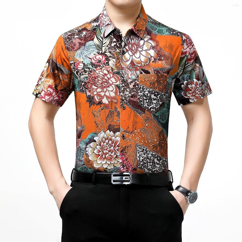 Men' Casual Shirts Mens Flowers PrinT Tops 2023 Summer Ice Silk Clothes Short Sleeve Male Shirt Fashion Printing Smooth Soft Dress, Blue
Men' Casual Shirts Mens Flowers PrinT Tops 2023 Summer Ice Silk Clothes Short Sleeve Male Shirt Fashion Printing Smooth Soft Dress, Blue
