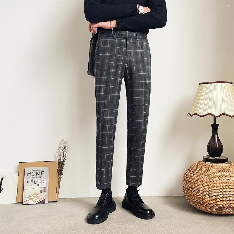 Men's Suits Men Korean Streetwear Vintage Fashion Slim Fit Plaid Suit Trousers Male Business Casual Ankle-length Straight Pants, Black
Men's Suits Men Korean Streetwear Vintage Fashion Slim Fit Plaid Suit Trousers Male Business Casual Ankle-length Straight Pants, Black