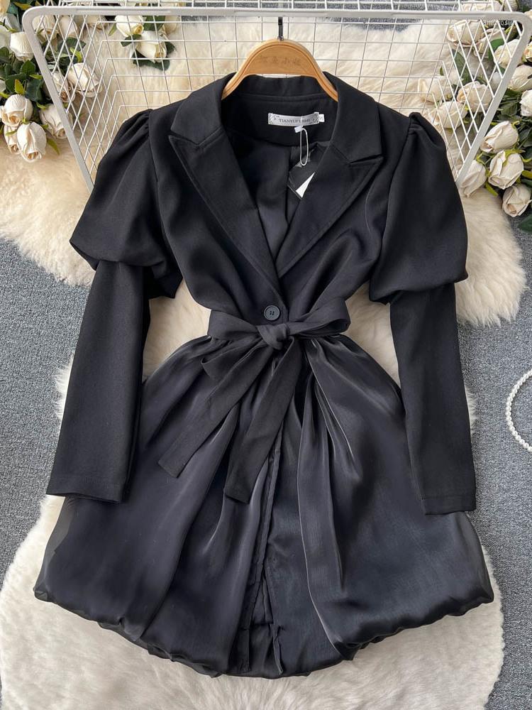 Casual Dresses Women Notched Mini Dress Evening Party Black Bow A-line 2023 Spring Autumn Trend Korean Soft Vestido M388
Casual Dresses Women Notched Mini Dress Evening Party Black Bow A-line 2023 Spring Autumn Trend Korean Soft Vestido M388