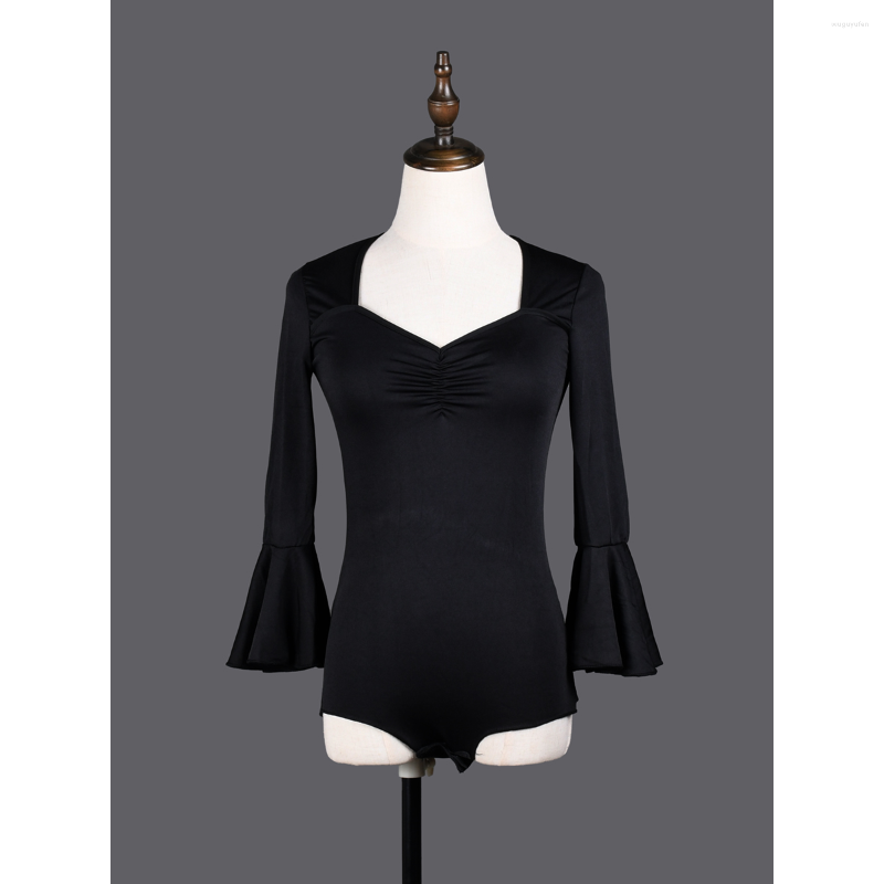 Stage Wear V-collar Dance Training Suit Female Adult Square Collar Modern Sailor Performance Trumpet Long Sleeve Top, Black
Stage Wear V-collar Dance Training Suit Female Adult Square Collar Modern Sailor Performance Trumpet Long Sleeve Top, Black