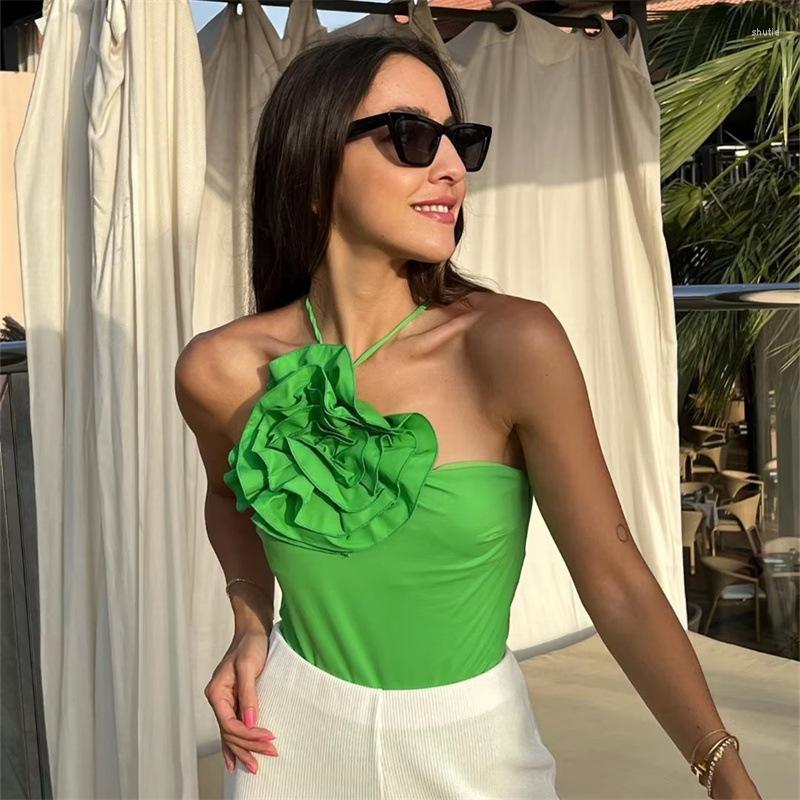 Women' Tanks 2023 Women Summer Green Black Halter Strapless Flower Backless Ladies Female Sexy Sleeveless Tops
Women' Tanks 2023 Women Summer Green Black Halter Strapless Flower Backless Ladies Female Sexy Sleeveless Tops