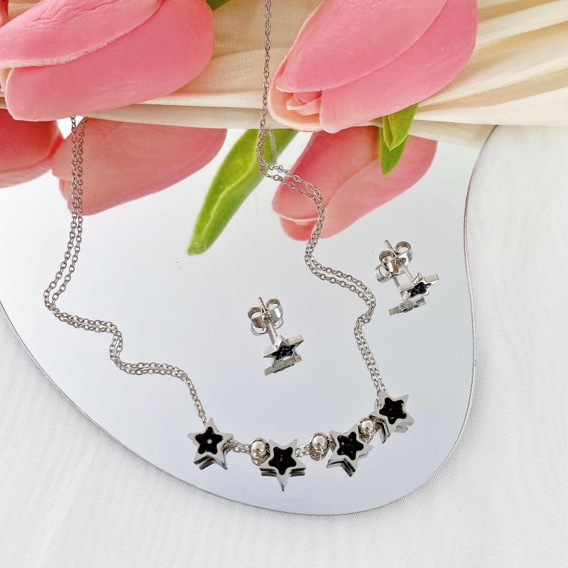 Necklace Earrings Set Fashion Stainless Steel Jewelry Gold Plated Two Layer Star Pendant For Women, Picture shown
Necklace Earrings Set Fashion Stainless Steel Jewelry Gold Plated Two Layer Star Pendant For Women, Picture shown