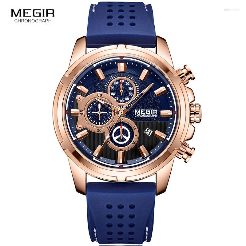 Wristwatches MEGIR Sports Watches Men Top Quartz Watch Military Silicone Strap Wristwatch Man Relogios Masculino Clock 2101BLUE, Mn2101g-blue rose
Wristwatches MEGIR Sports Watches Men Top Quartz Watch Military Silicone Strap Wristwatch Man Relogios Masculino Clock 2101BLUE, Mn2101g-blue rose
