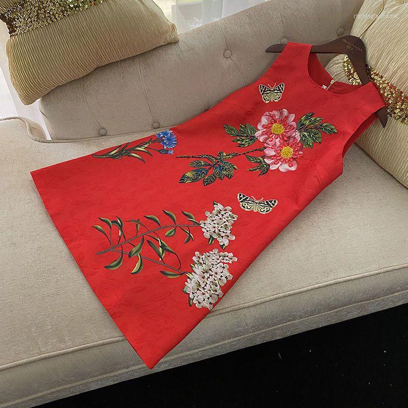 Casual Dresses Retro Red Printing Women Dress Beading Rhinestones Sleeveless Vest Hip Skirt Summer Slim Streetwear Lady Mujer Robe
Casual Dresses Retro Red Printing Women Dress Beading Rhinestones Sleeveless Vest Hip Skirt Summer Slim Streetwear Lady Mujer Robe