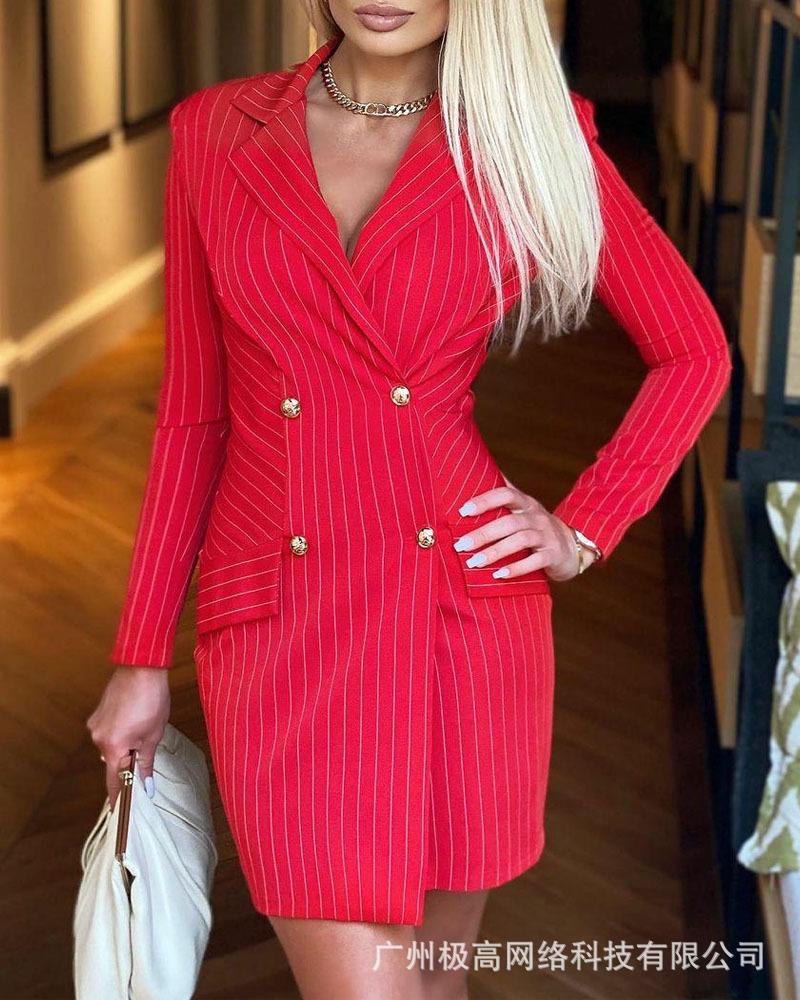 Pants Turndown Collar Stripe Long Sleeve Blazer Dress Women 2022 Spring Autumn New Lapel Double Row Button Suit Jacket, Red
Pants Turndown Collar Stripe Long Sleeve Blazer Dress Women 2022 Spring Autumn New Lapel Double Row Button Suit Jacket, Red