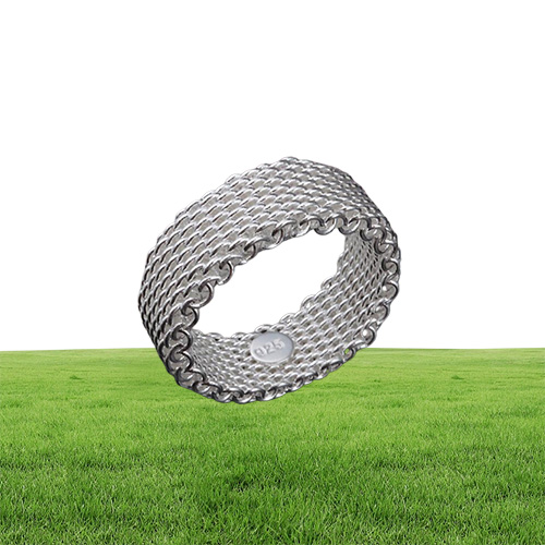 New European and American Ring Fashion Silver Plated Mesh Weaving Silver Jewelry Whole