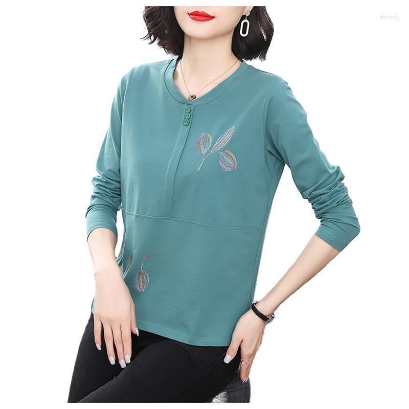 Women's T Shirts Spring Summer Tees Cotton Long Sleeve Casual Tshirt Large Size O-neck Embroidery Tee Female Soft Loose Tops, 9936
Women's T Shirts Spring Summer Tees Cotton Long Sleeve Casual Tshirt Large Size O-neck Embroidery Tee Female Soft Loose Tops, 9936