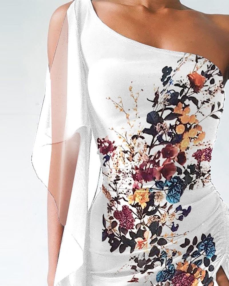 Casual Dresses RMSFE 2023 Ladies Sleeveless Diagonal Shoulder White Flower Print Off Mesh Sleeve Split Fashion Sexy Dress
Casual Dresses RMSFE 2023 Ladies Sleeveless Diagonal Shoulder White Flower Print Off Mesh Sleeve Split Fashion Sexy Dress