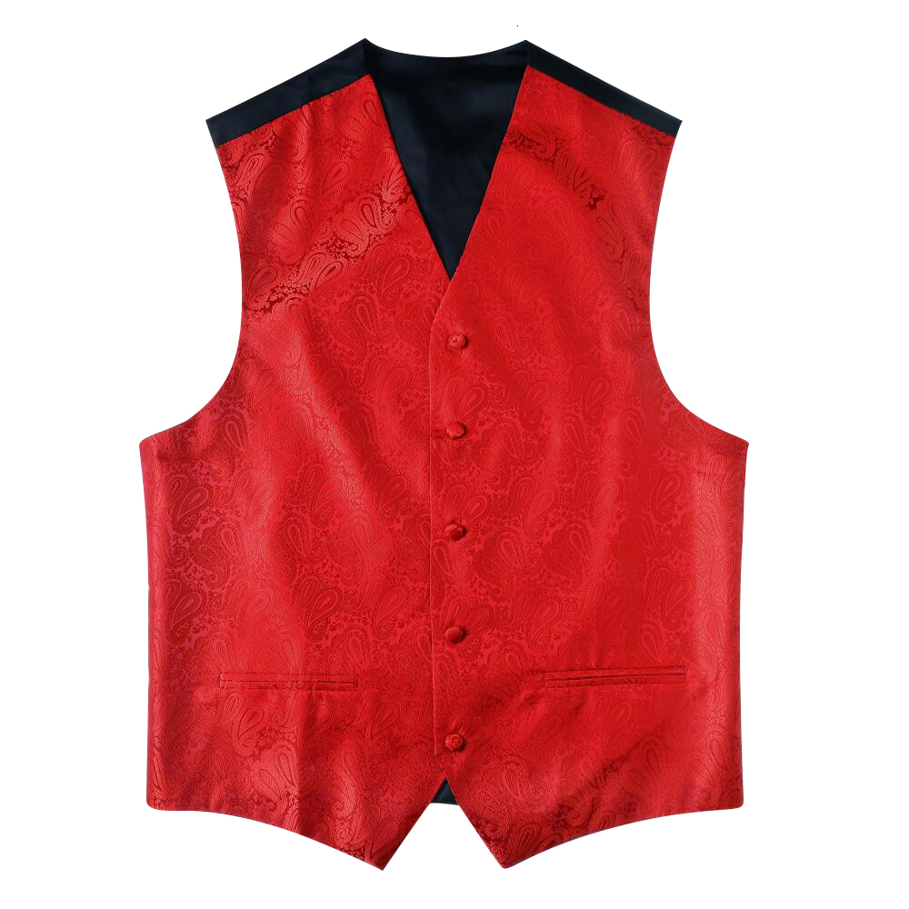Men's Vests Ikepeibao VVest Paisley Black Slim Fit Wedding Sleeveless Party Vest with 2 Pockets 5 Buttons 230420