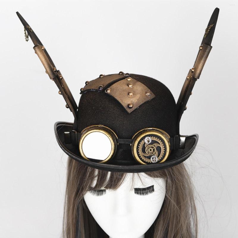 Berets Halloween Steampunk Hat With Goggles Black Top Masquerade Costume Party Detachable Goggle Retro Glasses, Picture shown
Berets Halloween Steampunk Hat With Goggles Black Top Masquerade Costume Party Detachable Goggle Retro Glasses, Picture shown