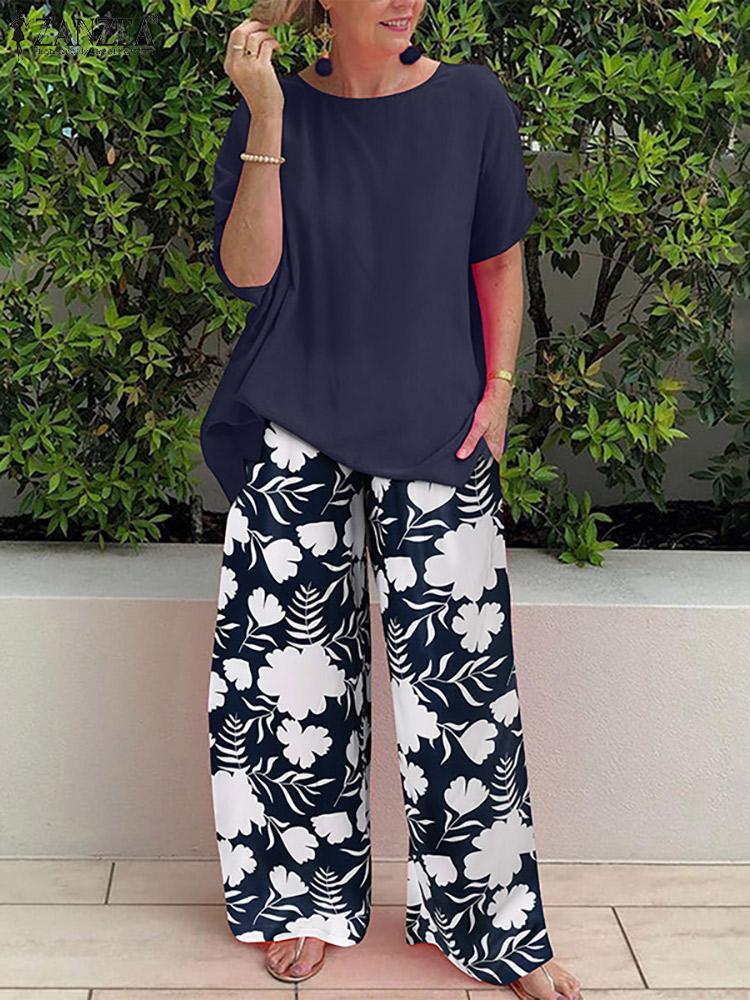 Pants ZANZEA SUMMER BOHEMIAN FLORAL PRINTED WIDE LEG PANTS SETS FASHION 2PCS WOMEN CASUAL BEACH MATCHING SETS LOOSE TRACKSUIT OUTIFITS, Rose
Pants ZANZEA SUMMER BOHEMIAN FLORAL PRINTED WIDE LEG PANTS SETS FASHION 2PCS WOMEN CASUAL BEACH MATCHING SETS LOOSE TRACKSUIT OUTIFITS, Rose