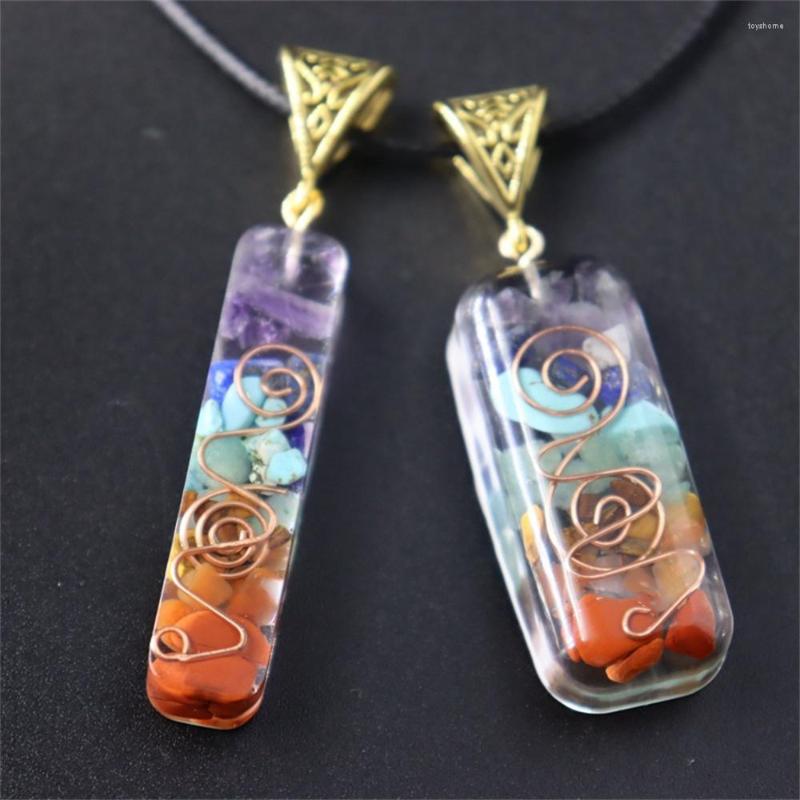 Pendant Necklaces Retro 7 Chakra Colorful Chips Natural Orgone Energy Reiki Healing Dangle Amulet Crystal Necklace Jewelry Gifts
Pendant Necklaces Retro 7 Chakra Colorful Chips Natural Orgone Energy Reiki Healing Dangle Amulet Crystal Necklace Jewelry Gifts